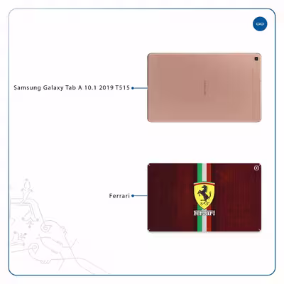 برچسب پوششی ماهوت مدل Ferrari مناسب برای تبلت سامسونگ Galaxy Tab A 10.1 2019 T515