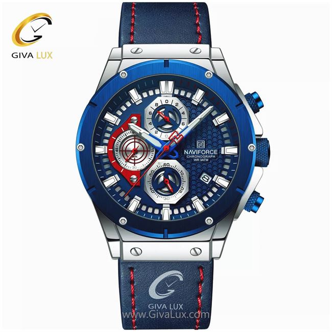 ساعت مچی مردانه بند چرم نوی فورس NF8027