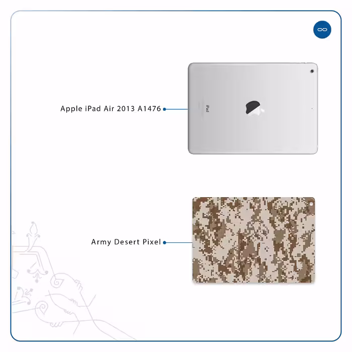 برچسب پوششی ماهوت مدل Army-Desert-Pixel مناسب برای تبلت اپل iPad Air 2013 A1476