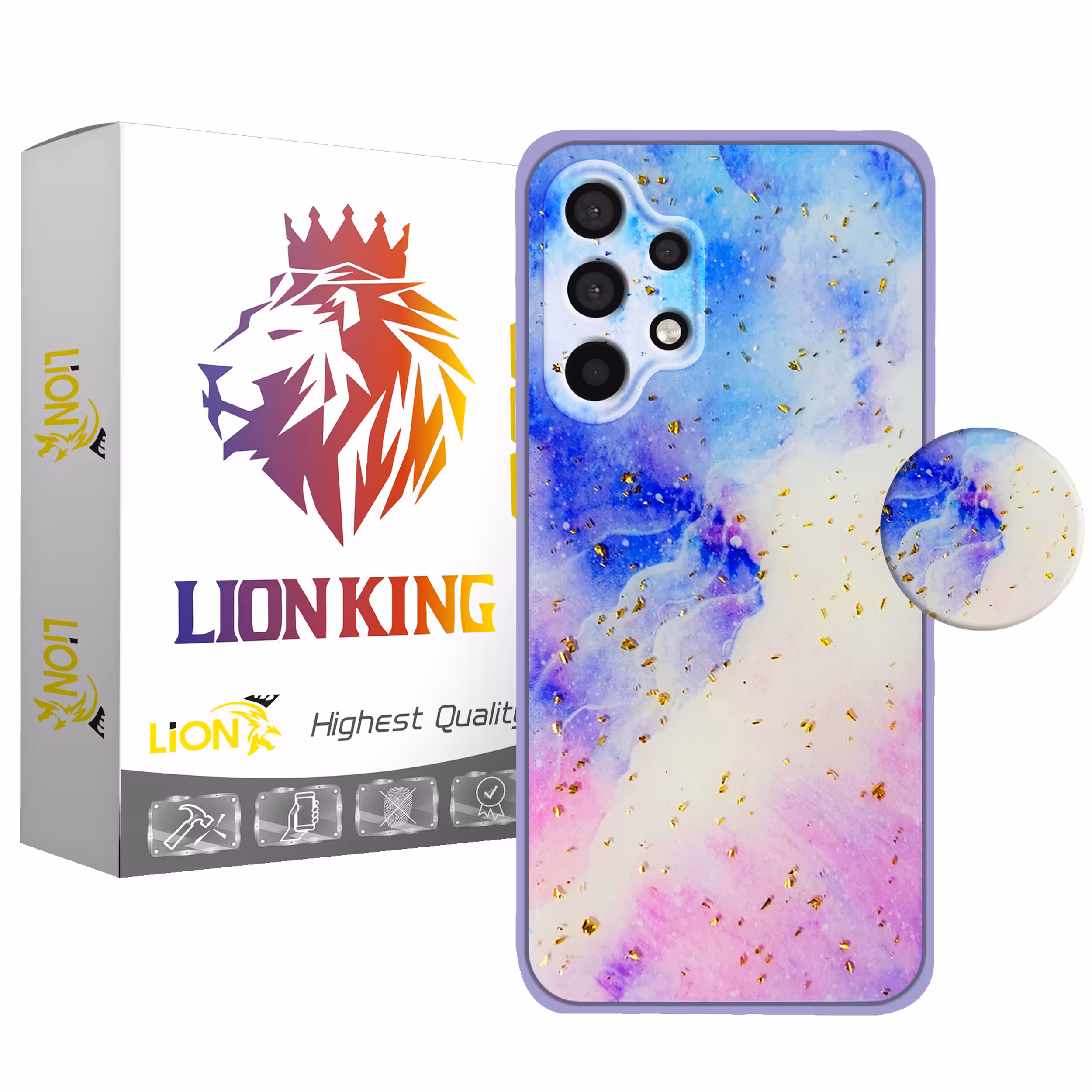 کاور لاین کینگ مدل Kahkeshaniha مناسب برای گوشی موبایل سامسونگ Galaxy A32 4G به همراه پایه نگهدارنده