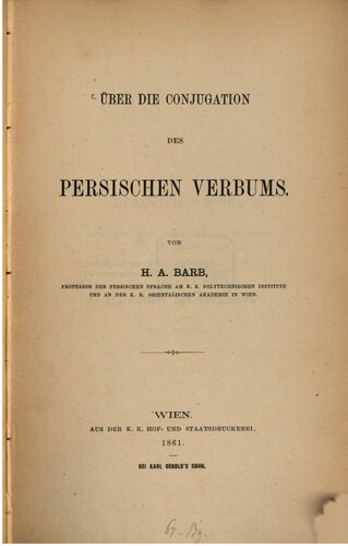 خرید و دانلود نسخه کامل کتاب Über die Conjugation des persischen Verbums