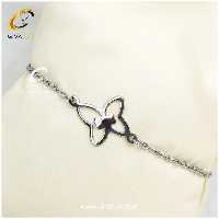 دستبند و پابند طرح پروانه نقره ای