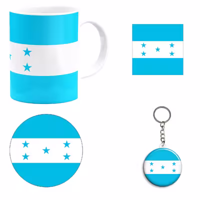 ست هدیه ماگ طرح پرچم هندوراس مدل Honduras کد M1