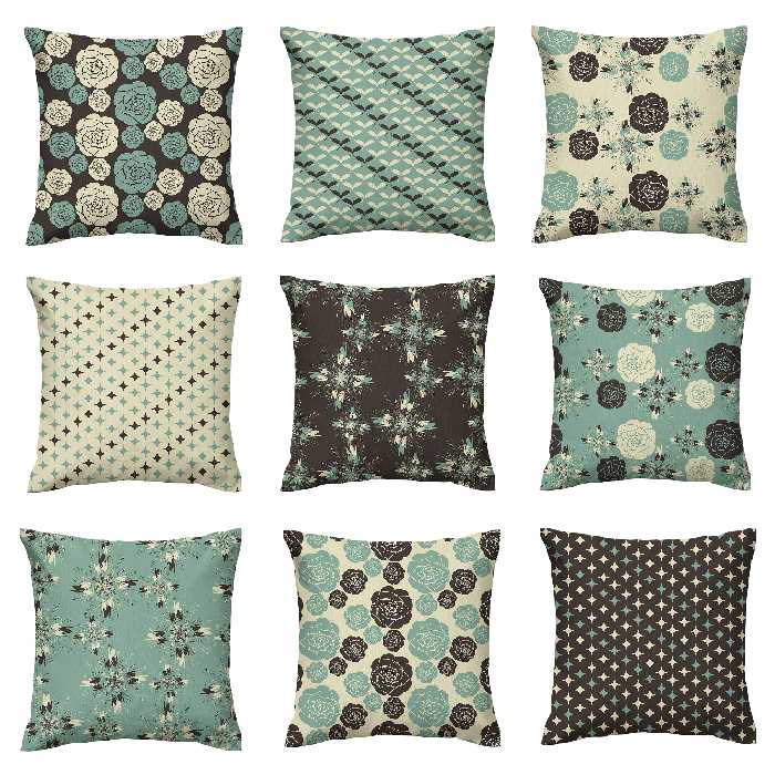 کاور کوسن طرح گل و ستاره کد set 101 مجموعه 9 عددی