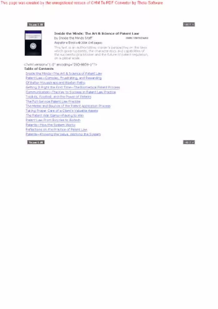 خرید و دانلود نسخه کامل کتاب Inside the minds: the art &amp; science of patent law