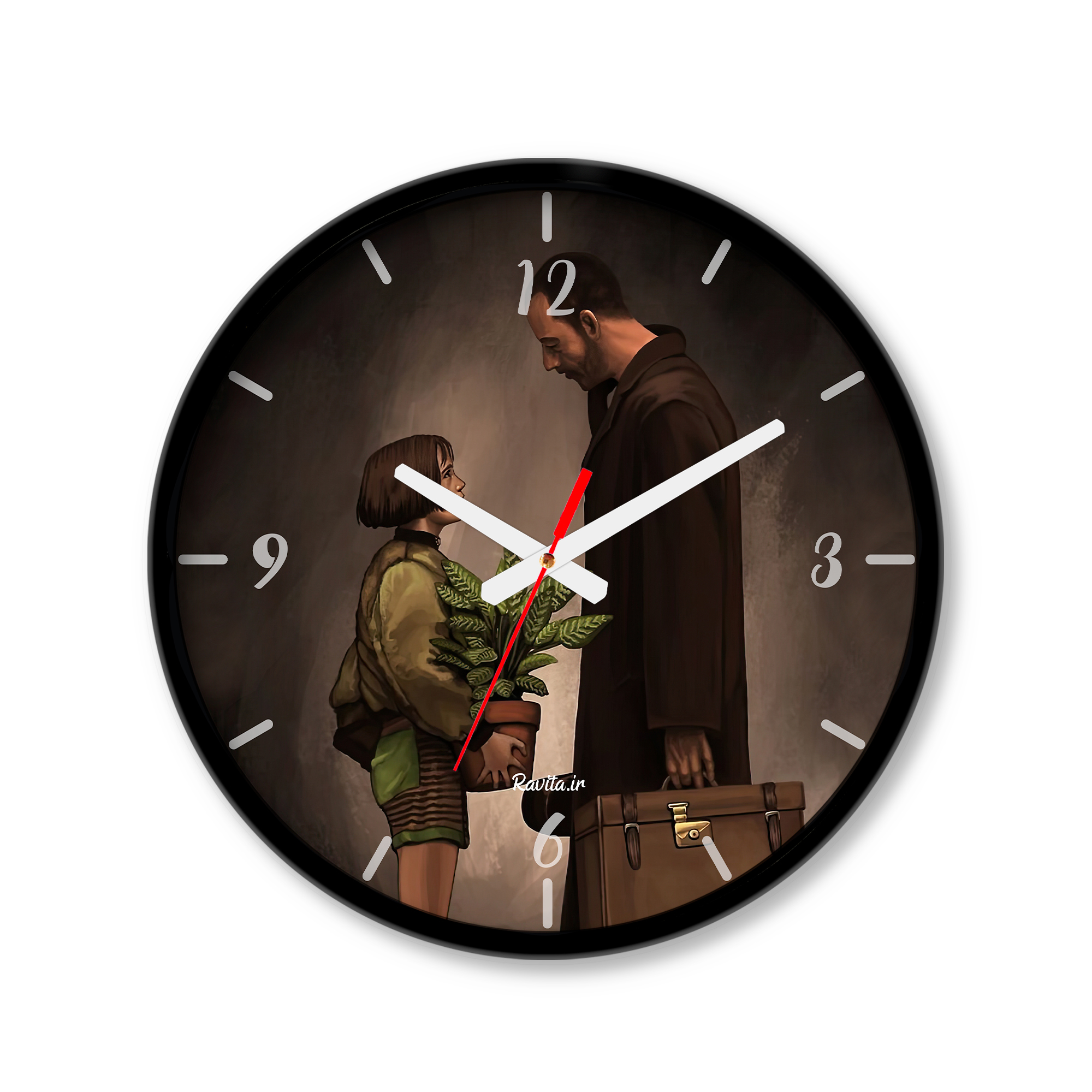 ساعت دیواری کوچک راویتا طرح لئون ماتیلدا کد 3594