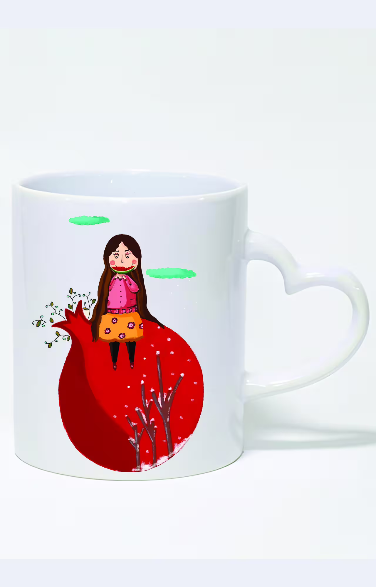 ماگ دسته قلبی طرح شب یلدا کد 3754