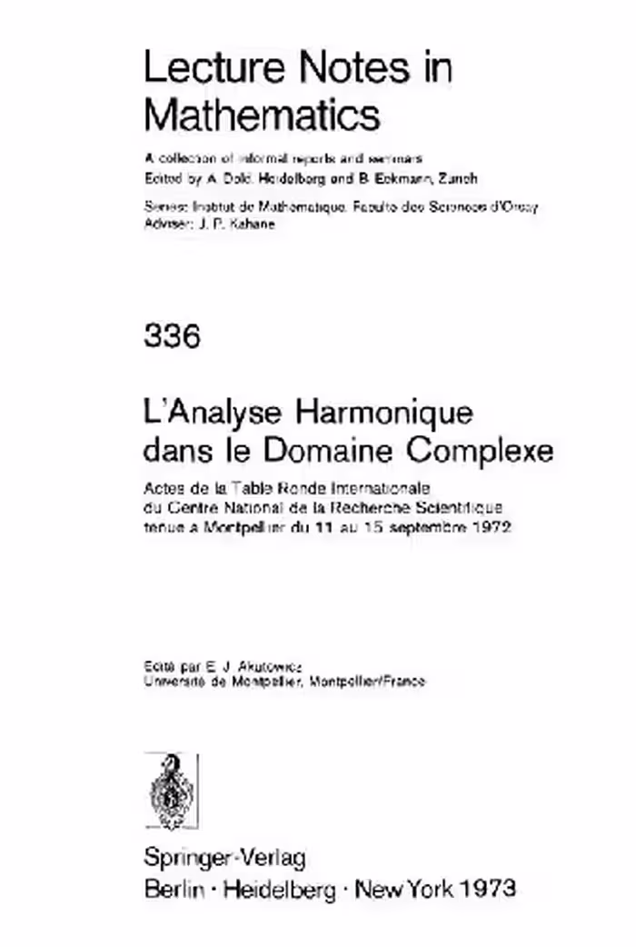خرید و دانلود نسخه کامل کتاب L'Analyse Harmonique Dans Le Domaine Complexe