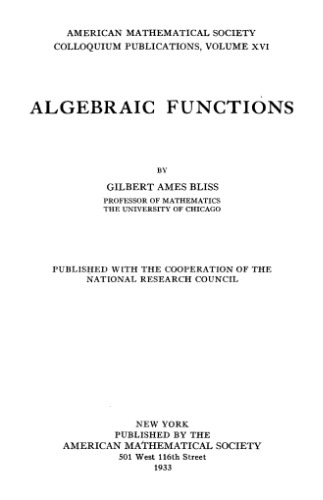 خرید و دانلود نسخه کامل کتاب Algebraic functions