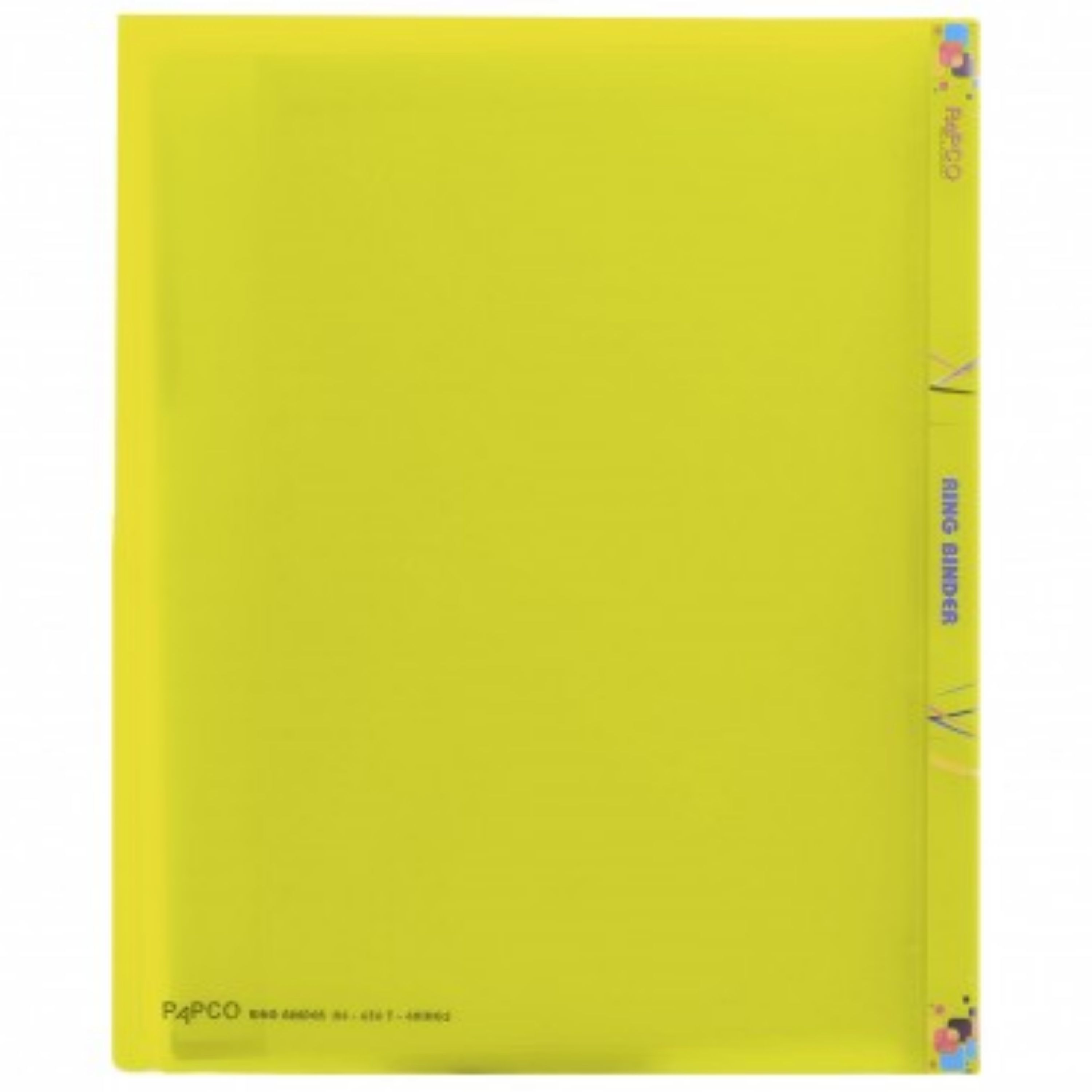 کلاسور 4 حلقه پاپکو مدل اسپرت شفاف کد A4-656T رنگ زرد