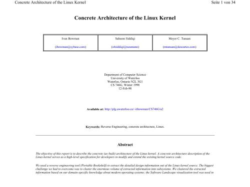 خرید و دانلود نسخه کامل کتاب Concrete Architecture of the Linux Kernel