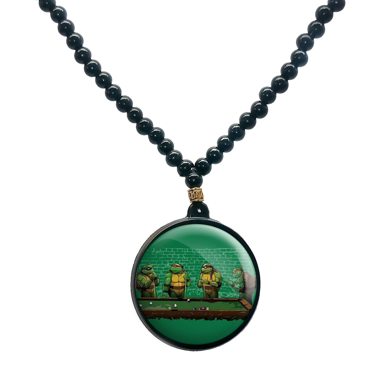 گردنبند پرمانه طرح لاکپشت‌های نینجا کد pmd.9902 مدل دو طرفه