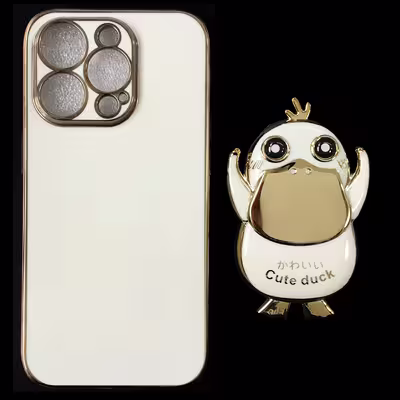 کاور مدل CUTE DUCK مناسب برای گوشی موبایل اپل iphone 14 pro به همراه پایه نگهدارنده