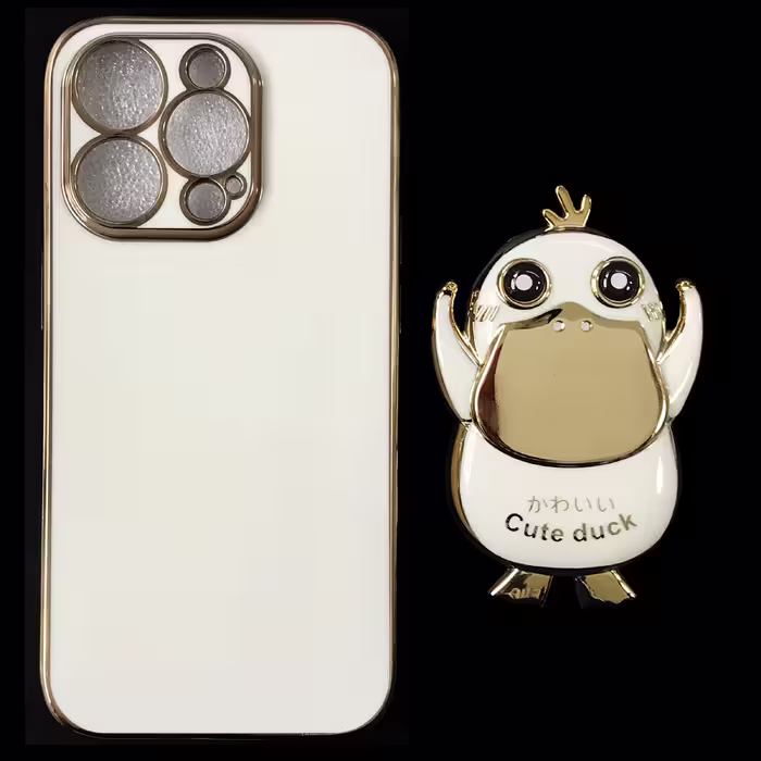 کاور مدل CUTE DUCK مناسب برای گوشی موبایل اپل iphone 14 pro به همراه پایه نگهدارنده