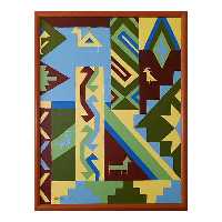 تابلو رنگ روغن طرح گلیم کد 6522