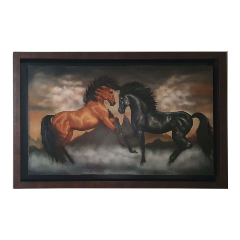 تابلو نقاشی رنگ روغن مدل اسب