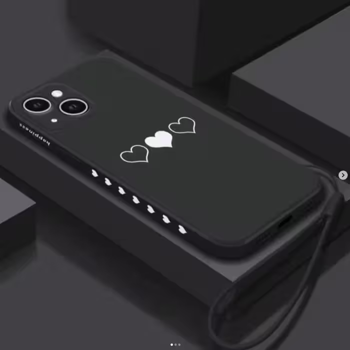 قاب سامسونگ طرح قلب مشکی سفید بنددار AN116  