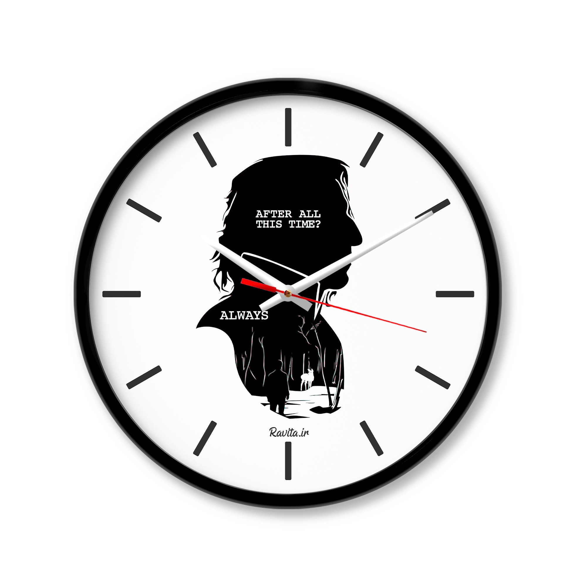 ساعت رومیزی راویتا مدل هری پاتر  3344 در رنگ های مشکی و سفید