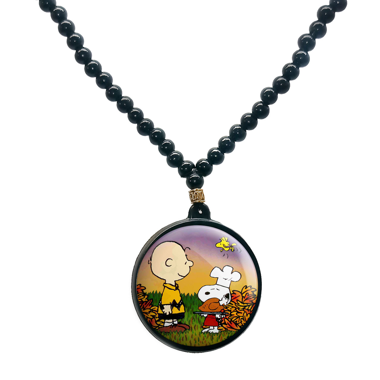 گردنبند پرمانه طرح اسنوپی کد pmd.14571 مدل دو طرفه