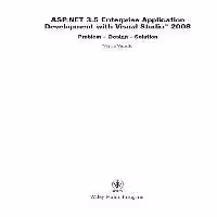 خرید و دانلود نسخه کامل کتاب ASP.NET 3.5 Enterprise Application Development with Visual Studio 2008: Problem Design Solution