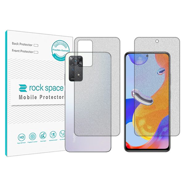 گلس صفحه نمایش و پشت گوشی شیائومی Redmi Note 11 Pro Plus 5G (India) مدل نانو هیدروژل مات برند راک اسپیس کدSS