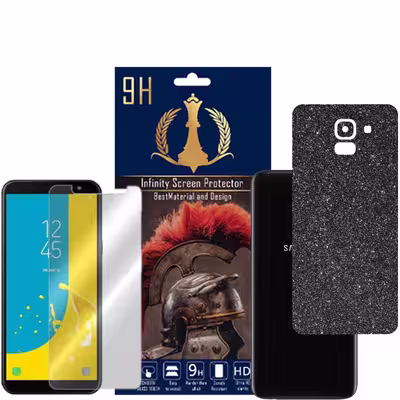 برچسب پوششی اینفینیتی مدل PRO MAX مناسب برای گوشی موبایل سامسونگ GALAXY J6 به همراه محافظ صفحه نمایش