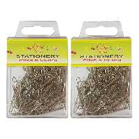 گیره کاغذ ژینگ وی مدل کله قندی استیل بسته 130 عددی