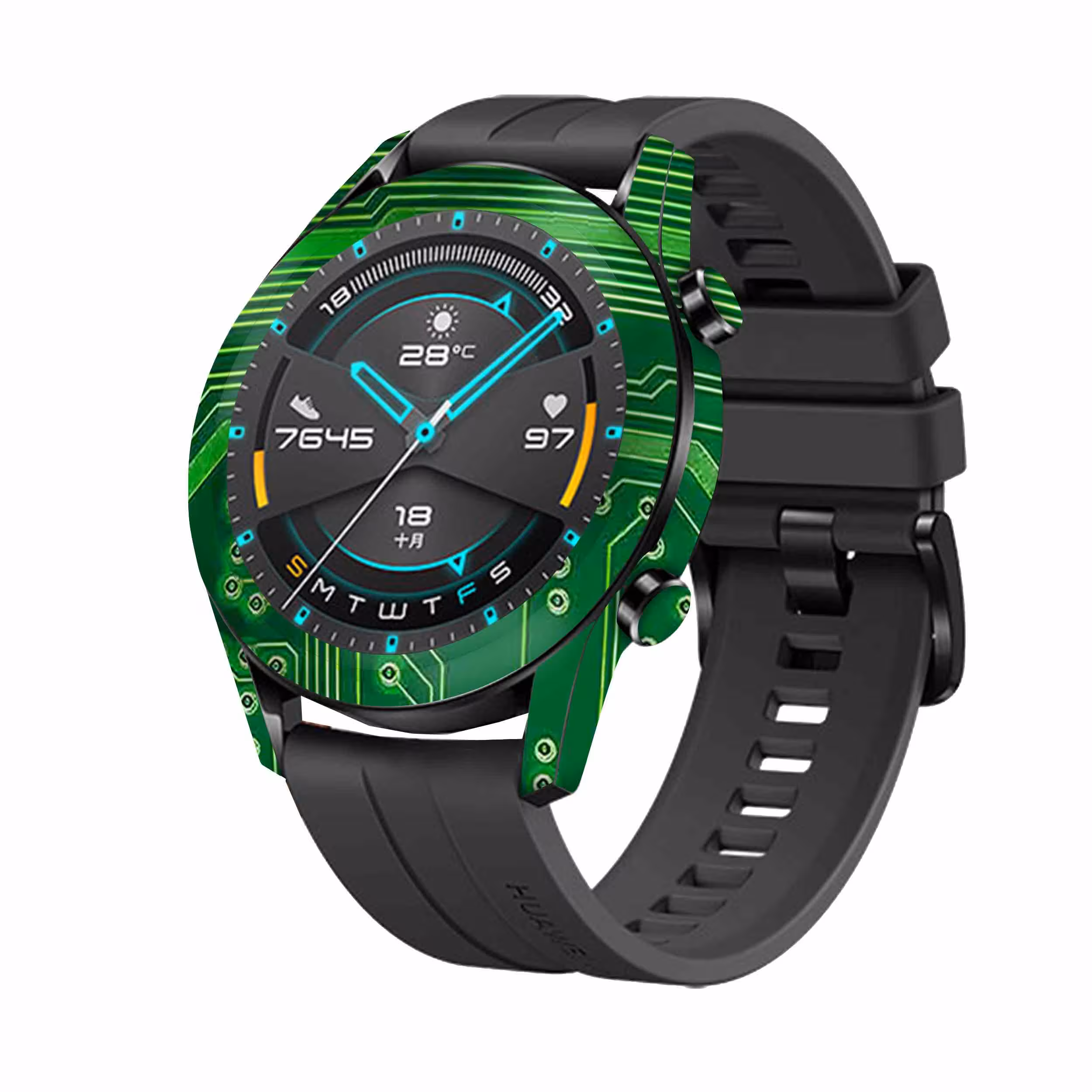 برچسب ماهوت طرح Green-Printed-Circuit-Board مناسب برای ساعت هوشمند هوآوی Watch GT2