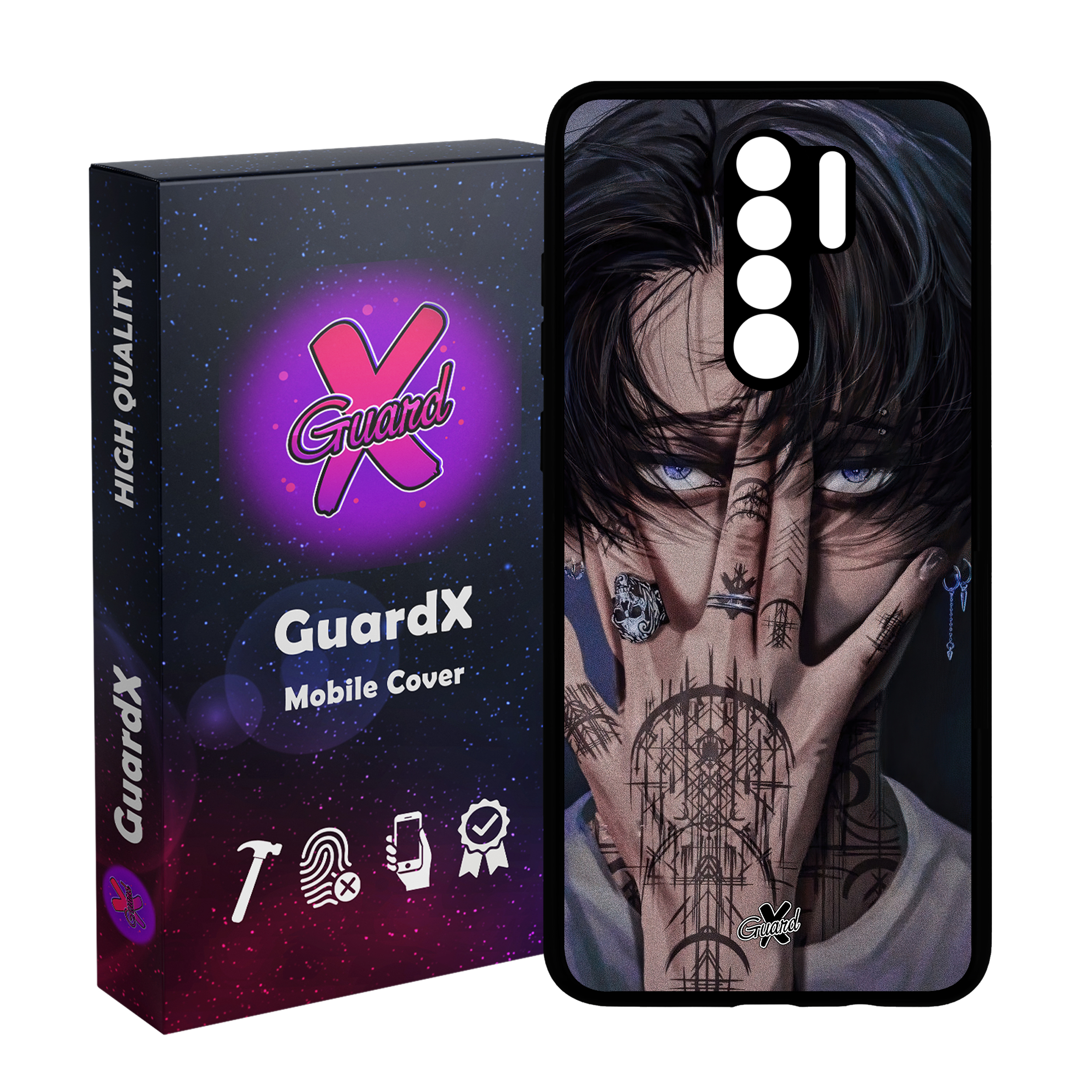 کاور گارد ایکس طرح لیوای آکرمن انیمه مدل Glass10557 مناسب برای گوشی موبایل شیائومی Redmi 9/Redmi 9 Prime/Poco M2