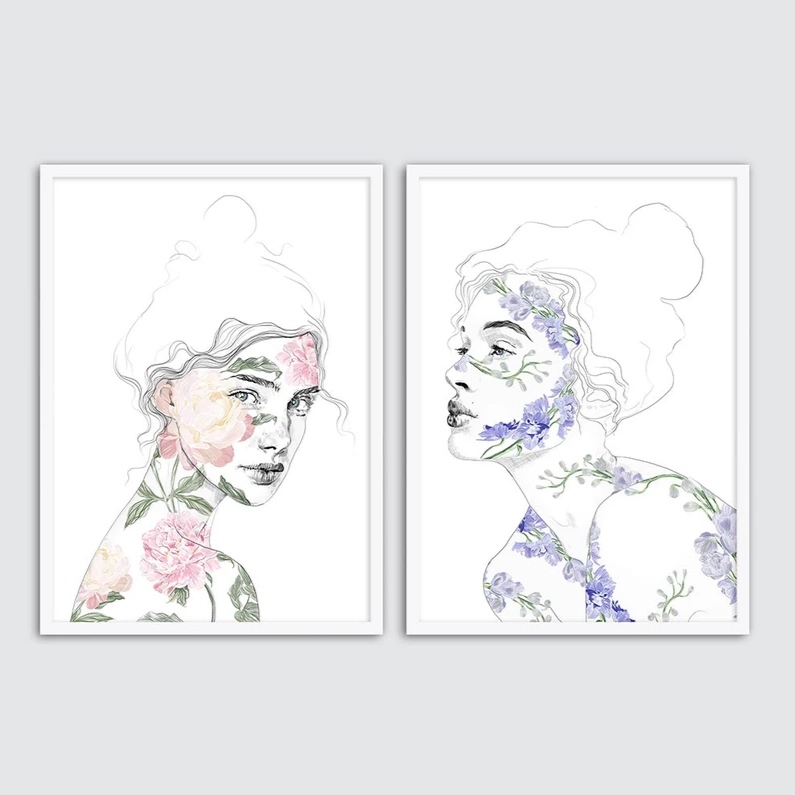 تابلو مدل دکوراتیو طرح گذر از طبیعت کد GP112005 مجموعه 2 عددی