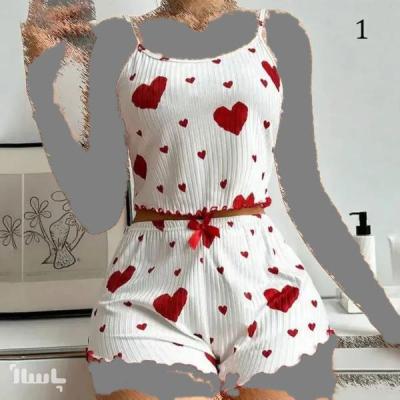 ست کراپ شرتک قلبی زنانه