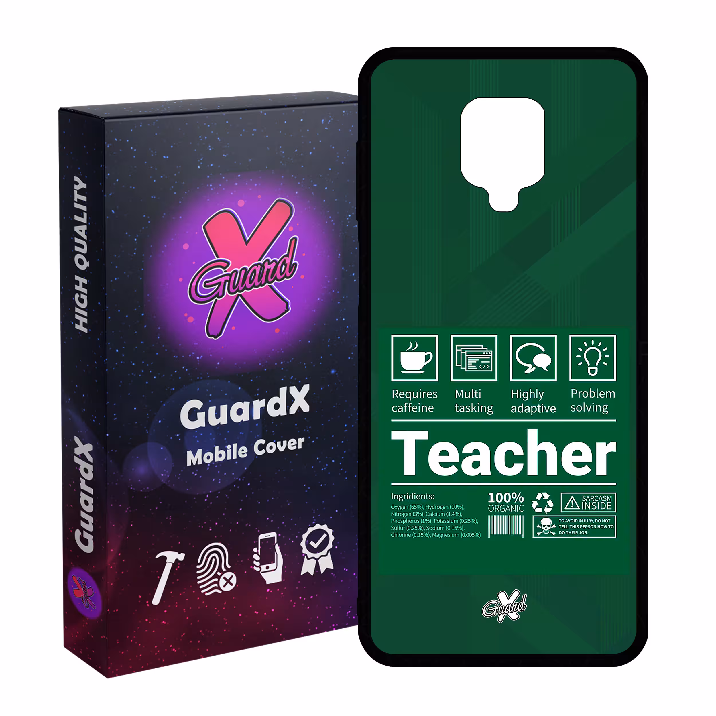 کاور گارد ایکس طرح معلم مدل Glass10537 مناسب برای گوشی موبایل شیائومی Redmi Note9 Pro/Note 9 Pro Max/Redmi Note 9S/MI Poco M2 Pro