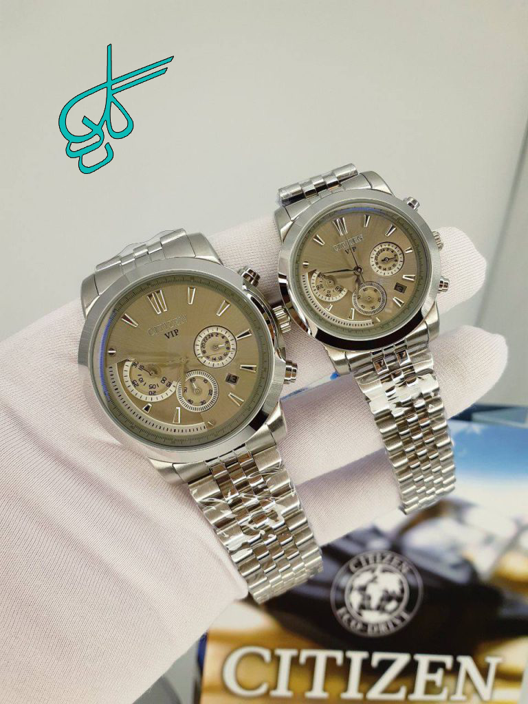 خرید ست ساعت زنانه و مردانه سیتیزن موتور ژاپنی کیفیت عالی سه موتوره جنس استیل رنگ ثابت و ضدحساسیت کد 2115554 - ردگل