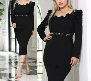 پیراهن مهمانی زنانه کرپ کش مدل سروین