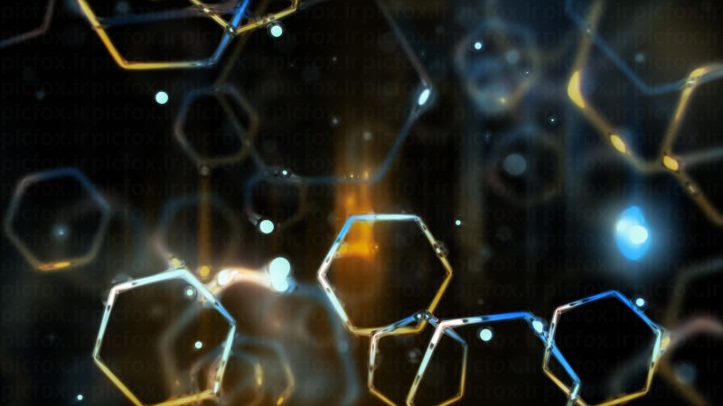 خرید و دانلود والپیپر انتزاعی ساختار مولکولی تم آبی | پیک فاکس | Pic Fox