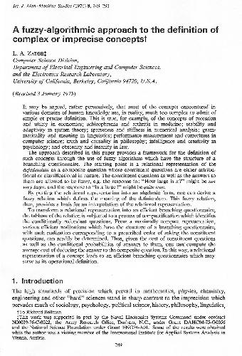 خرید و دانلود نسخه کامل کتاب A fuzzy-algorithmic approach to the definition of complex or imprecise concepts