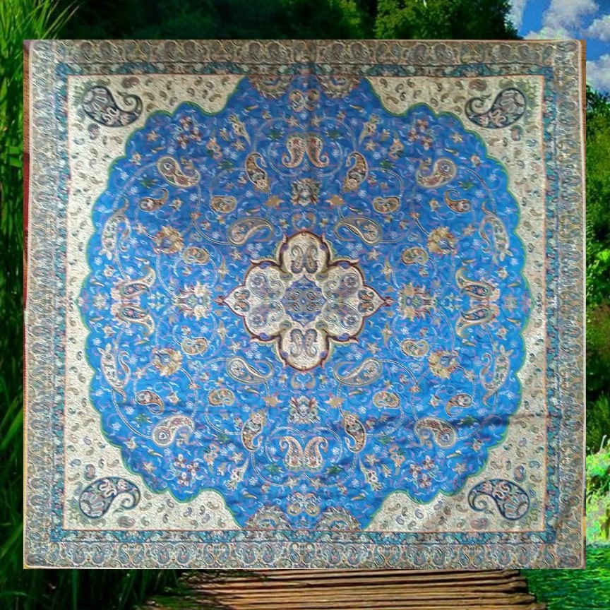 ترمه ابریشمی ابی