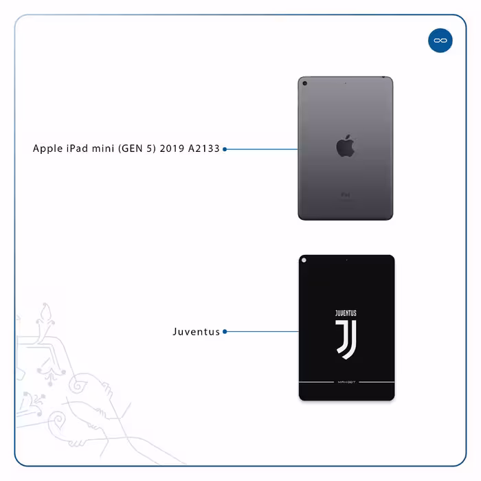 برچسب پوششی ماهوت مدل Juventus مناسب برای تبلت اپل iPad mini (GEN 5) 2019 A2133