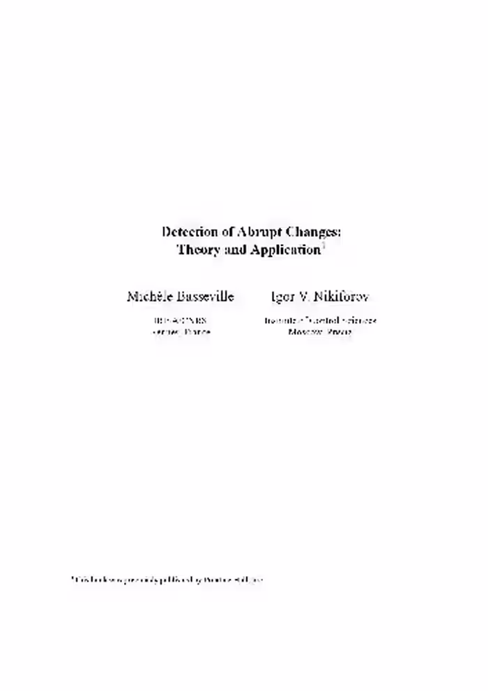 خرید و دانلود نسخه کامل کتاب Detection of Abrupt Changes Theory and Application