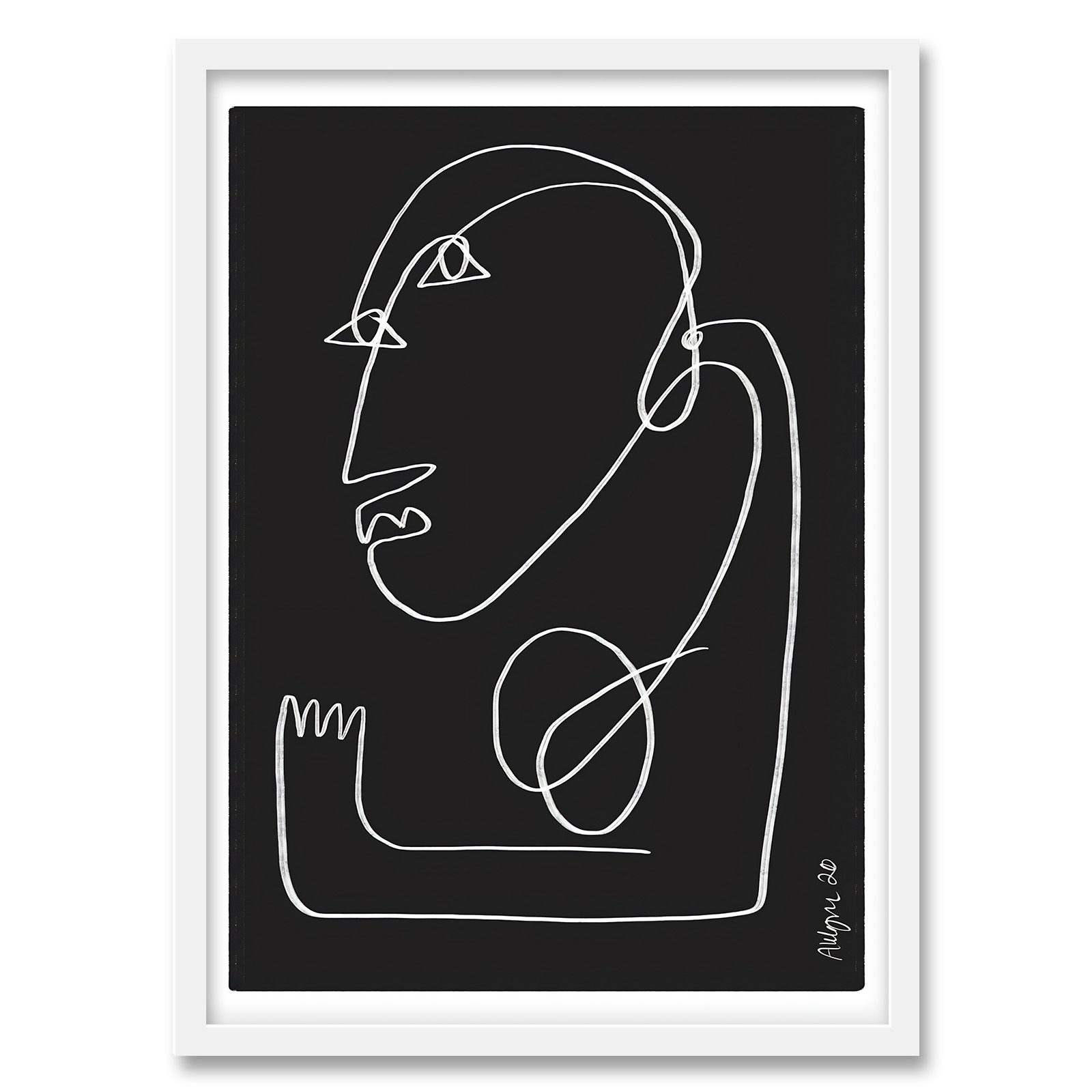 تابلو فورنیمو مدل پرتره لاین آرت ابسترکت و مینیمال کد 10136W