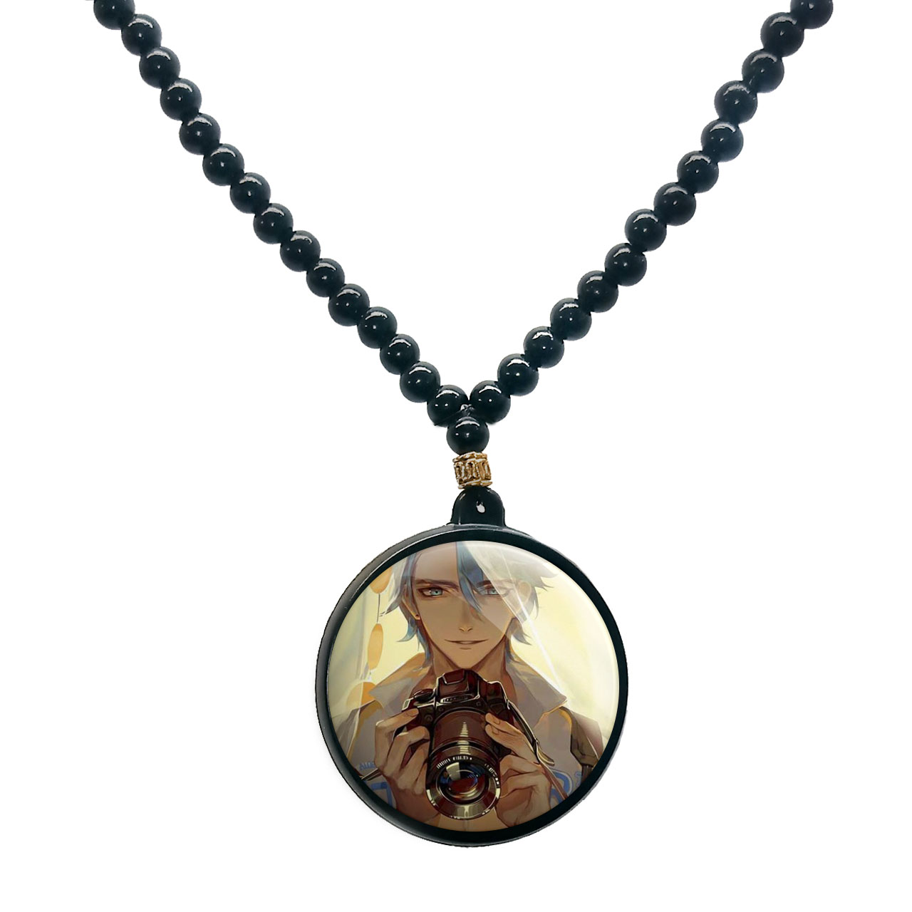 گردنبند پرمانه طرح عکاس کد pmd.5186مدل دو طرفه