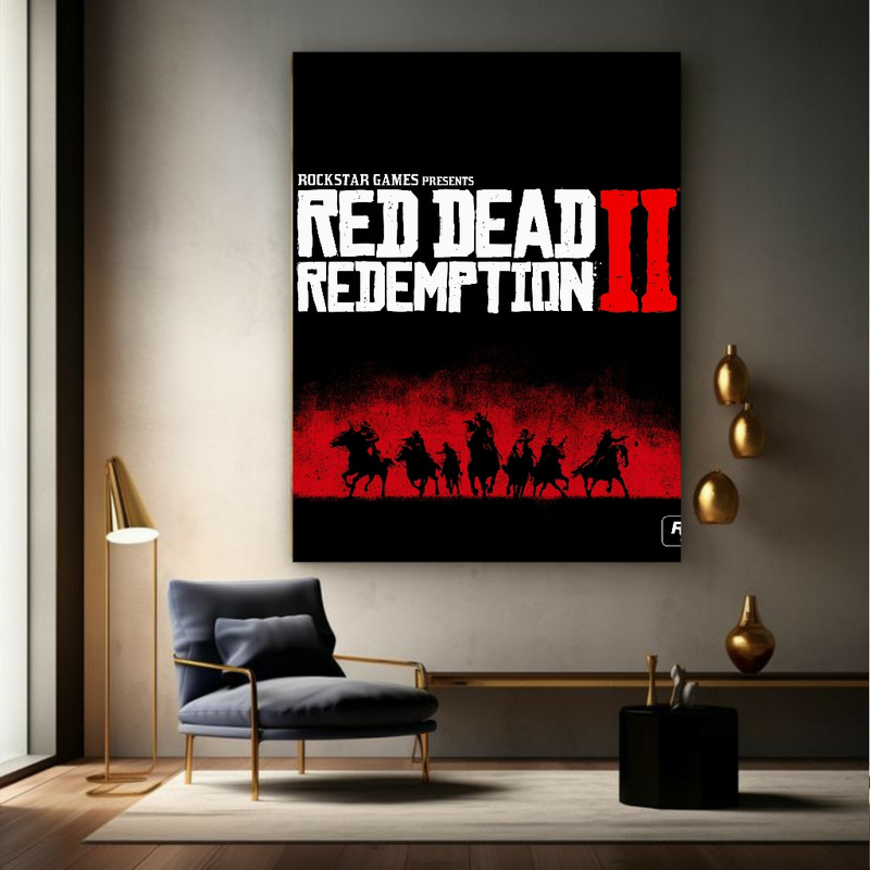 تابلو شاسی طرح RED DEAD مدل جنگی کد BR292 | دنیای قاب