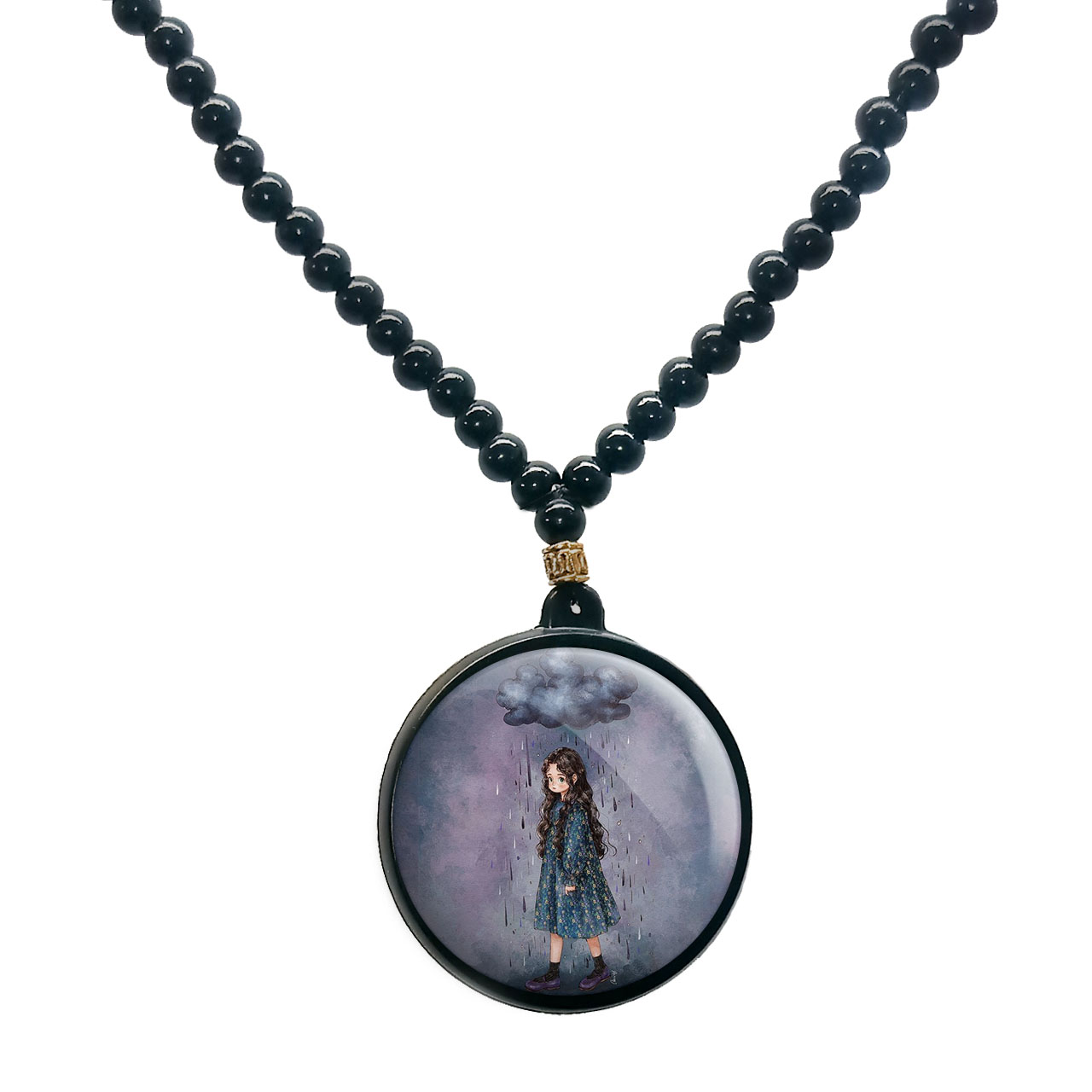 گردنبند پرمانه طرح دخترونه کد pmd.23475 مدل دو طرفه