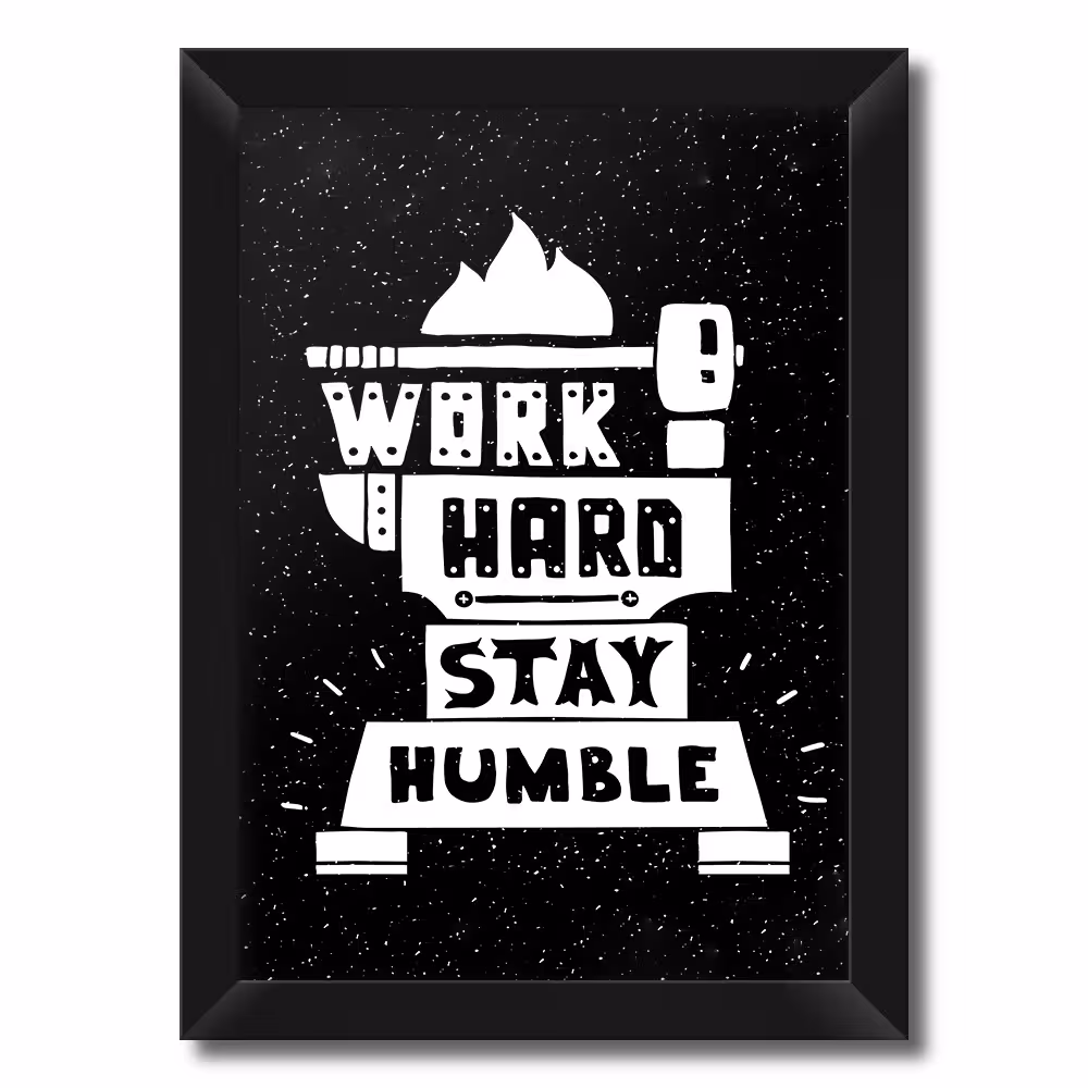 تابلو فنچ آرت طرح Work Hard کد QT102C-WB
