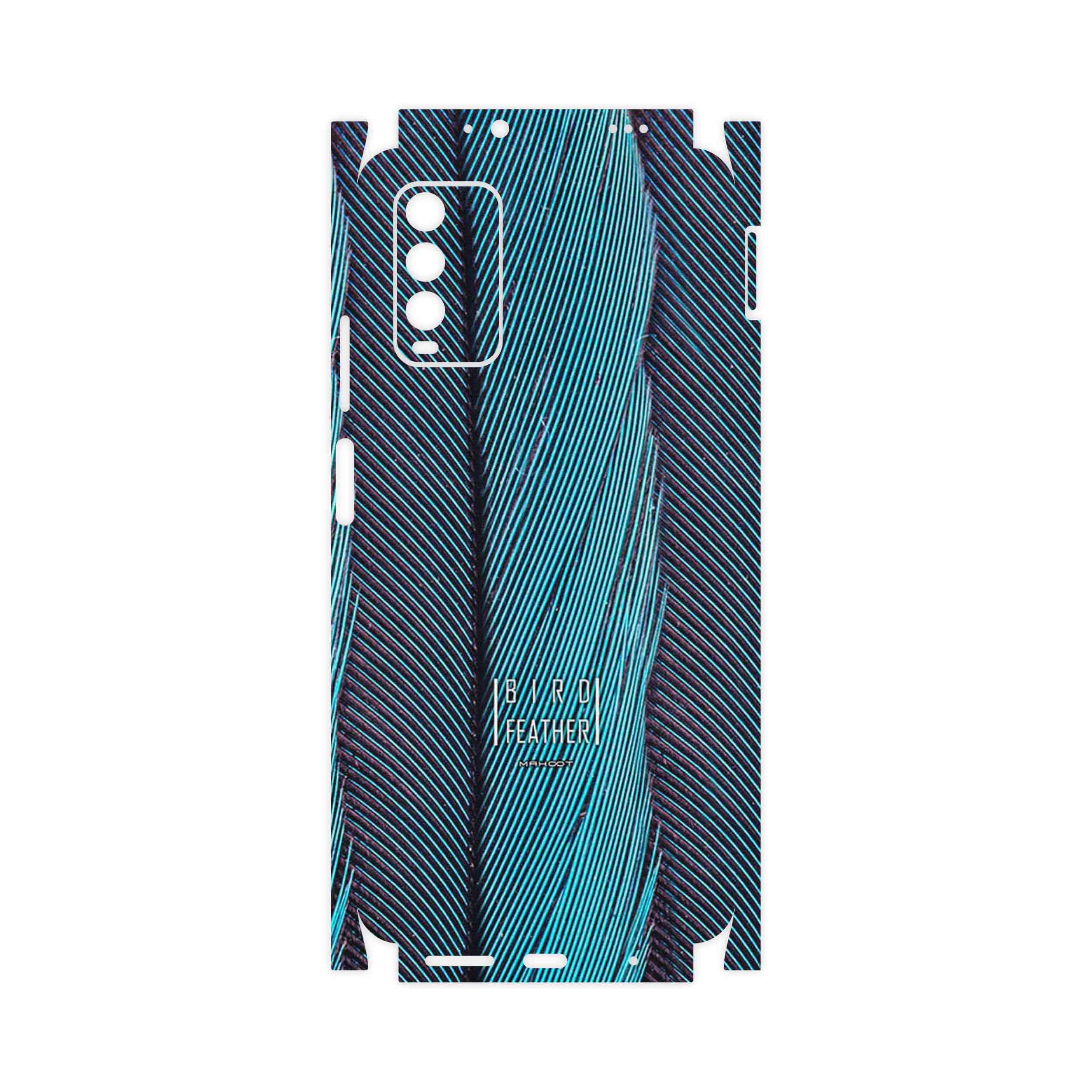 برچسب پوششی ماهوت مدل Turquoise feathers-FullSkin مناسب برای گوشی موبایل شیائومی Redmi Note 9 4G