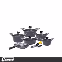 سرویس قابلمه 15 پارچه کاندید مدل کاپری دورو خاکستری