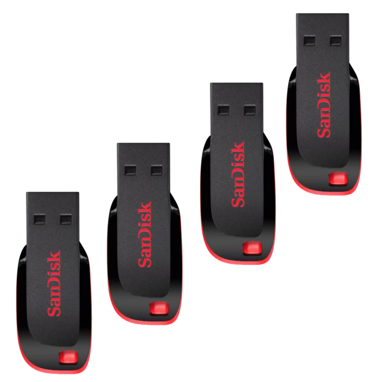 فلش مموری سن دیسک مدل Cruzer Blade CZ50 ظرفیت 16 گیگابایت بسته 4 عددی