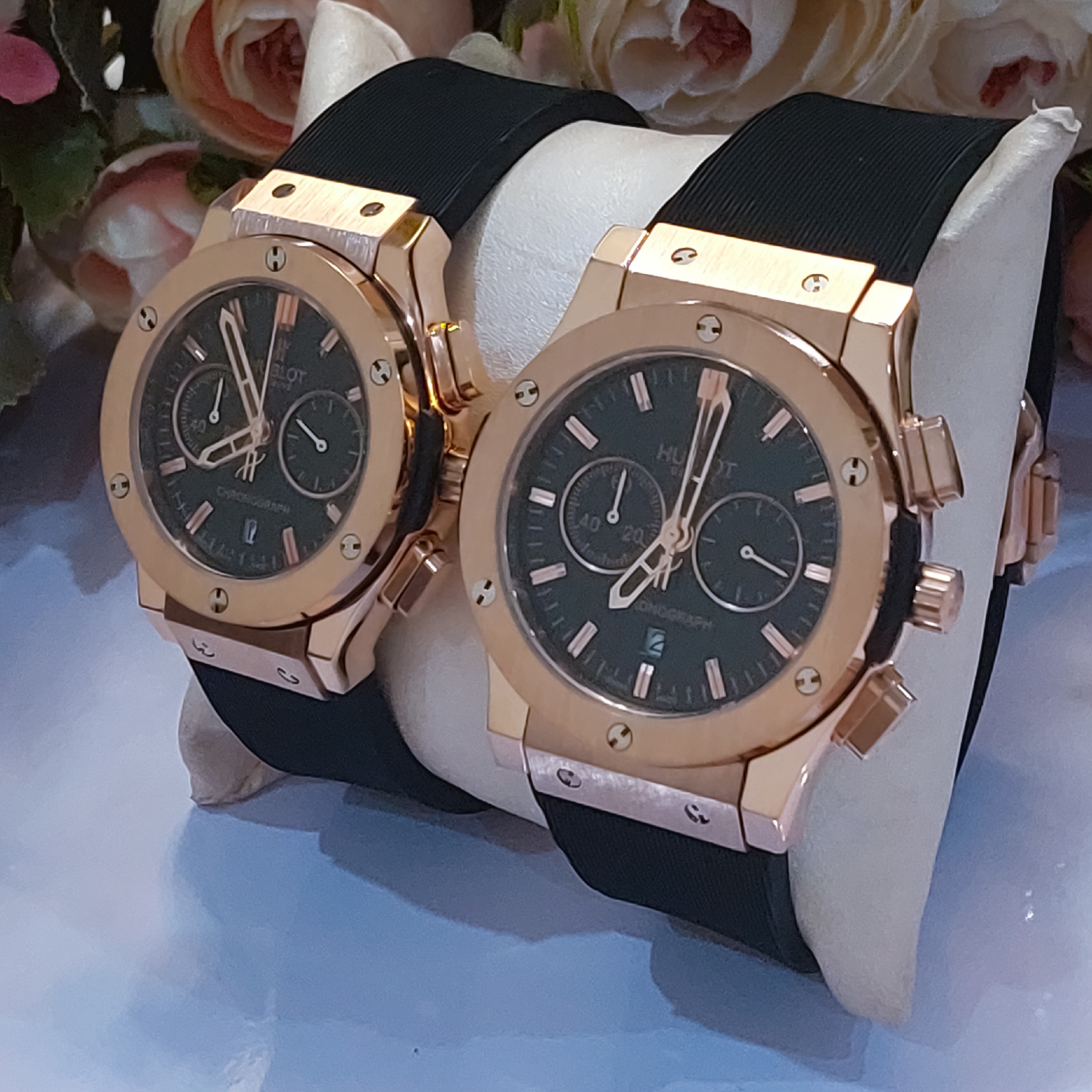 ساعت مردانه و زنانه ست هابلوتHUBLOT BIG BANG 582888 اصل ژاپن 