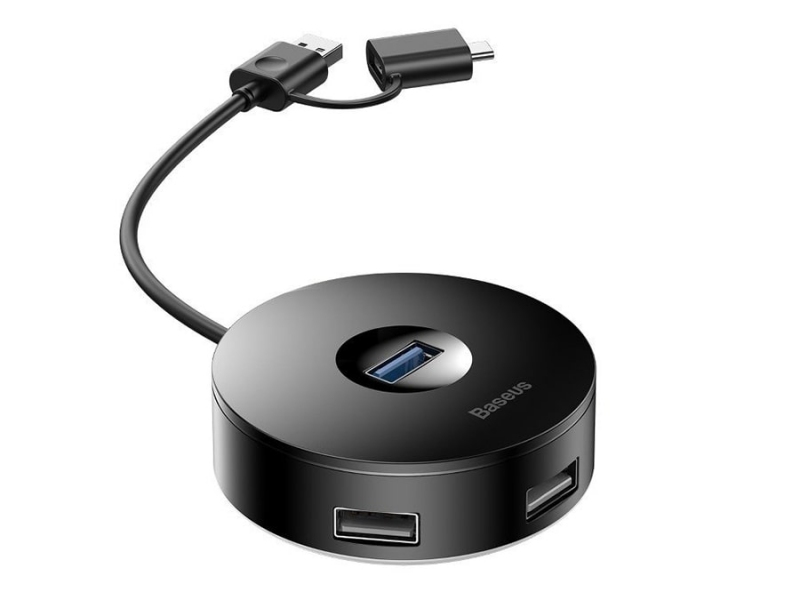 هاب یو اس بی و تایپ سی بیسوس Baseus Round Box Hub USB Adapter Type-C USB