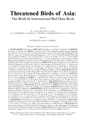 خرید و دانلود نسخه کامل کتاب Threatened Birds of Asia; The BirdLife International Red Data Book - Part A